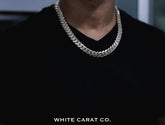 13mm - Elite Miami Cuban Chain in 10K White Gold - White Carat - USA & Canada